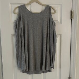 Chris & Carol Gray Cold Shoulder Top